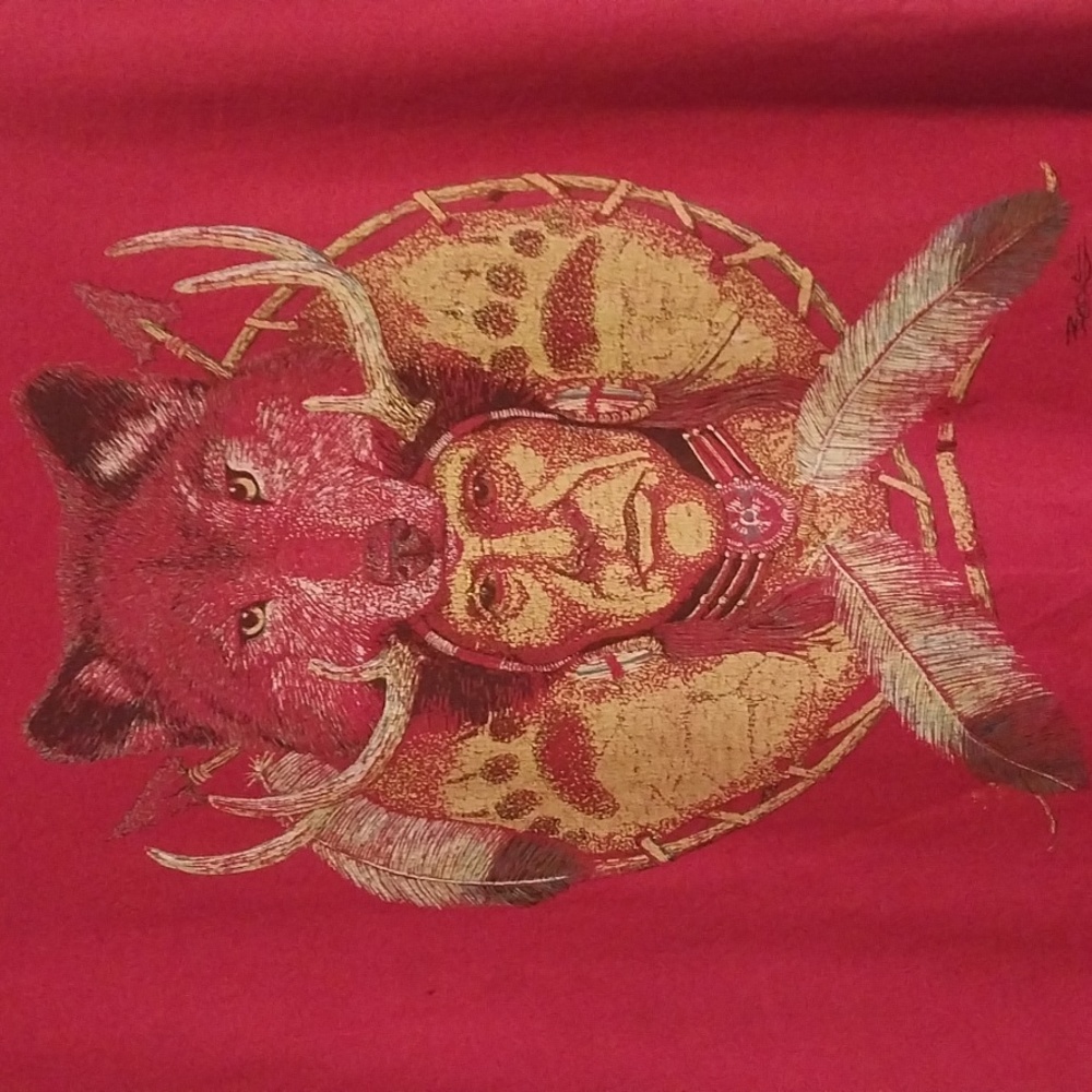 Vintage Native American Wolf Tshirt